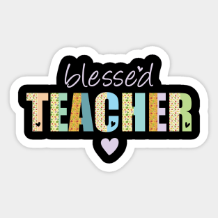 blessed teacher - thanksgiving - fall autumn Sticker